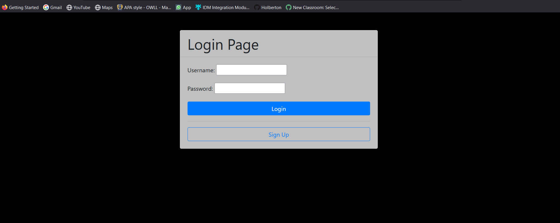 Login Page